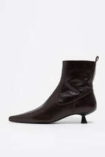 Brown leather ankle boot