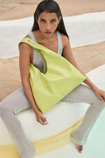 Lime leather maxi Bikini Paper bag