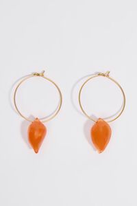 Aretes aro caracol resina naranja