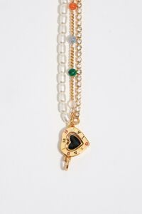 Golden logo heart triple bracelet