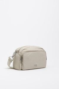 Bolsa bandolera Pocket mediana nylon blanco piedra