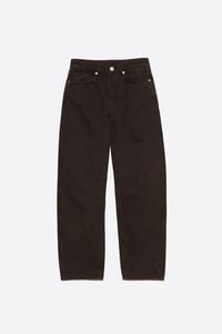 BARREL - Dark brown 5-pocket denim trousers