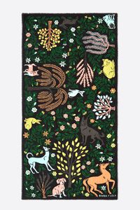 Mascada vegetación y animales negro