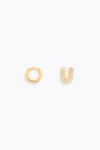 Mini hoop earrings with the letter U Mini hoop earrings with the letter U
