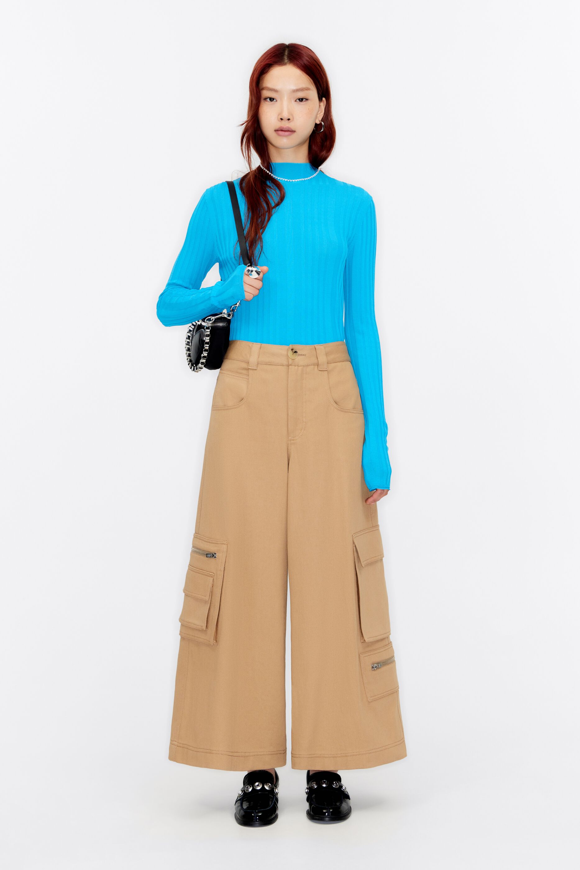 Camel cargo trousers