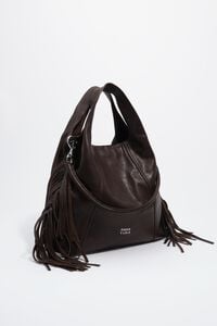 Bolsa Paper mediana piel flecos caf&eacute;