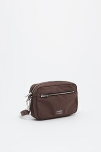 Small mocha nylon crossbody bag