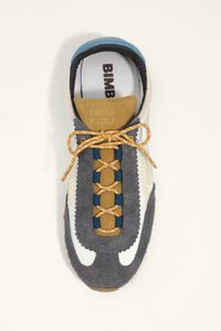 Tenis 13 22 piel tejido crema