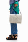 Bolso bandolera M nylon acolchado marfil Bolso bandolera M nylon acolchado marfil