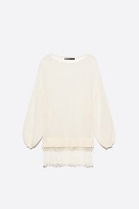 Su&eacute;ter mohair flecos marfil