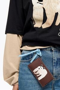 Dark brown leather Fr&iacute;o Peludo card holder/coin purse