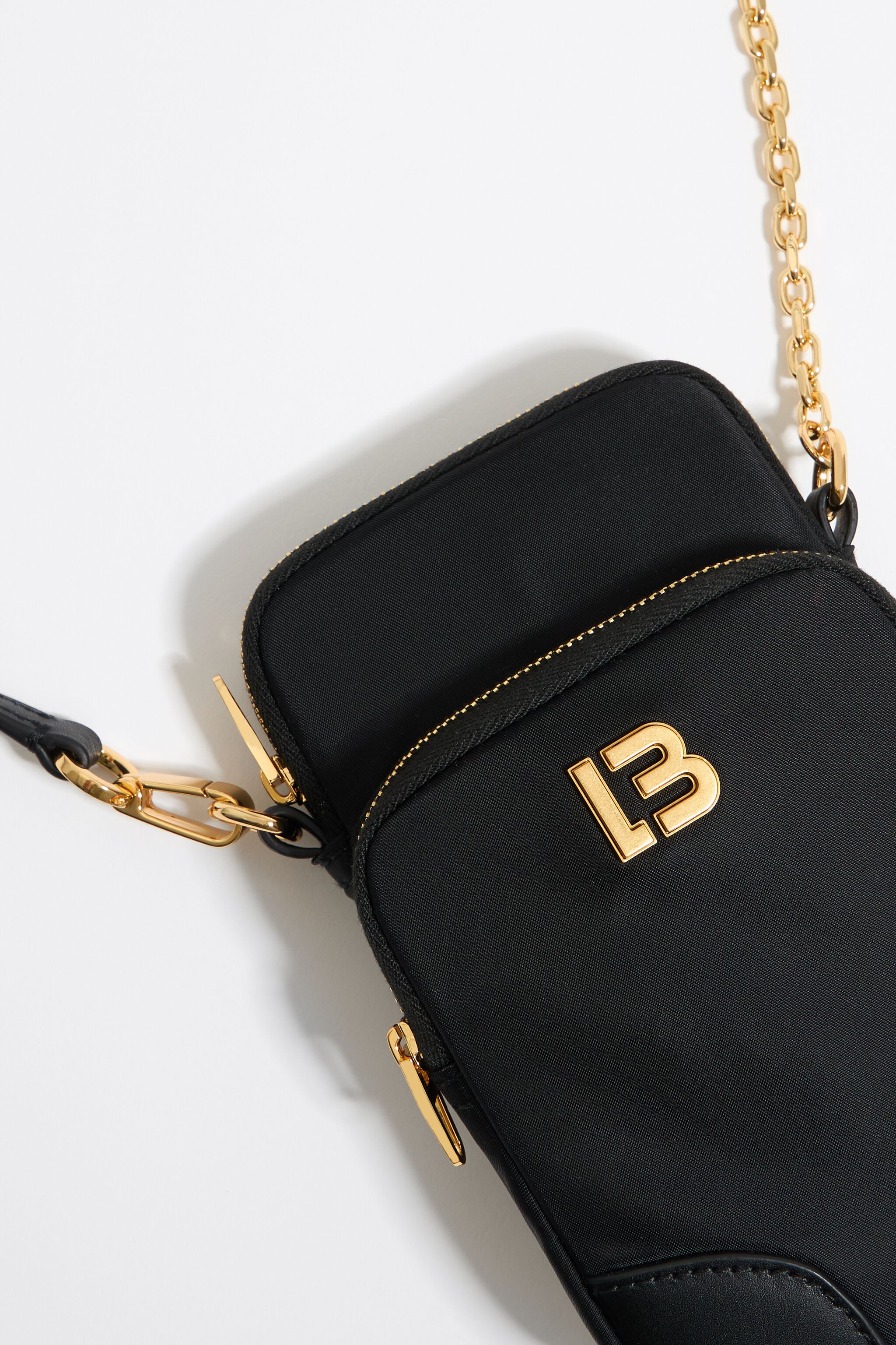 Mini black nylon crossbody bag