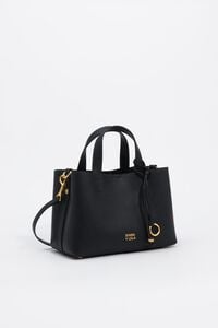 Chihuahua Medium Black Leather Tote Bag
