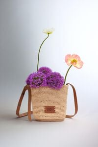 Bolsa trenzada peque&ntilde;a rafia natural