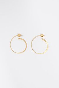 Small aged gold textured hoop earrings