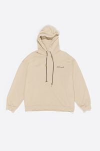 Sudadera capucha logo flores beige