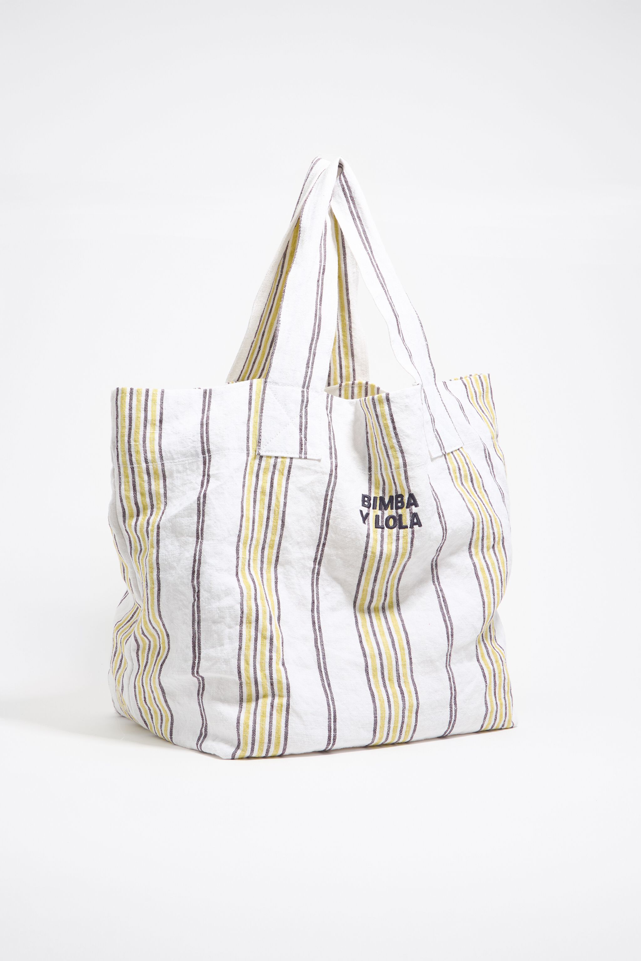 Lime linen maxi shopper bag