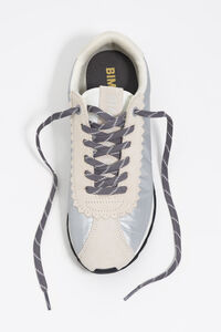 Tenis retro piel y nylon 13 18 plata