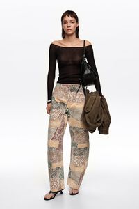 BARREL - Pantal&oacute;n denim hebilla Lace marfil