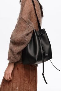 Bolsa bucket grande piel antracita oscuro