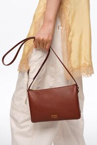 Bolsa sobre triple mini piel dark cuoio