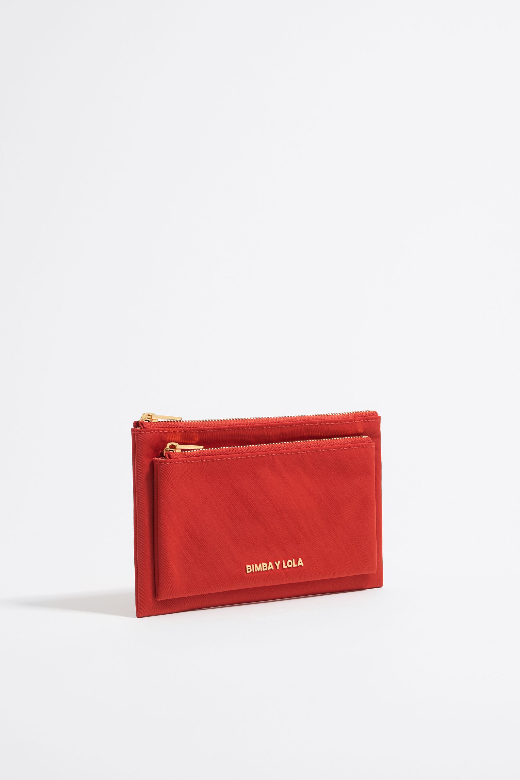 Cartera doble nylon coral
