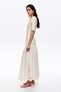 White cotton flared skirt