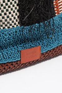 Bolsa de hombro mediana trenzado piel multicolor