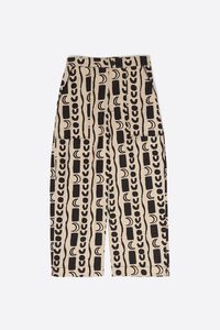 White Moon stripes straight-leg trousers with elasticated waist