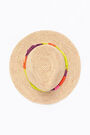 Light raffia hat with strands Light raffia hat with strands