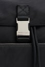 Black nylon flap backpack Black nylon flap backpack