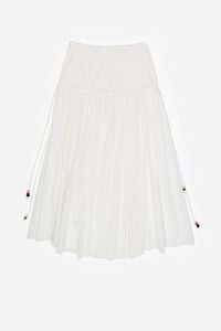 White cotton flared skirt