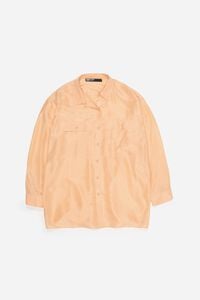 Camisa oversize seda naranja claro