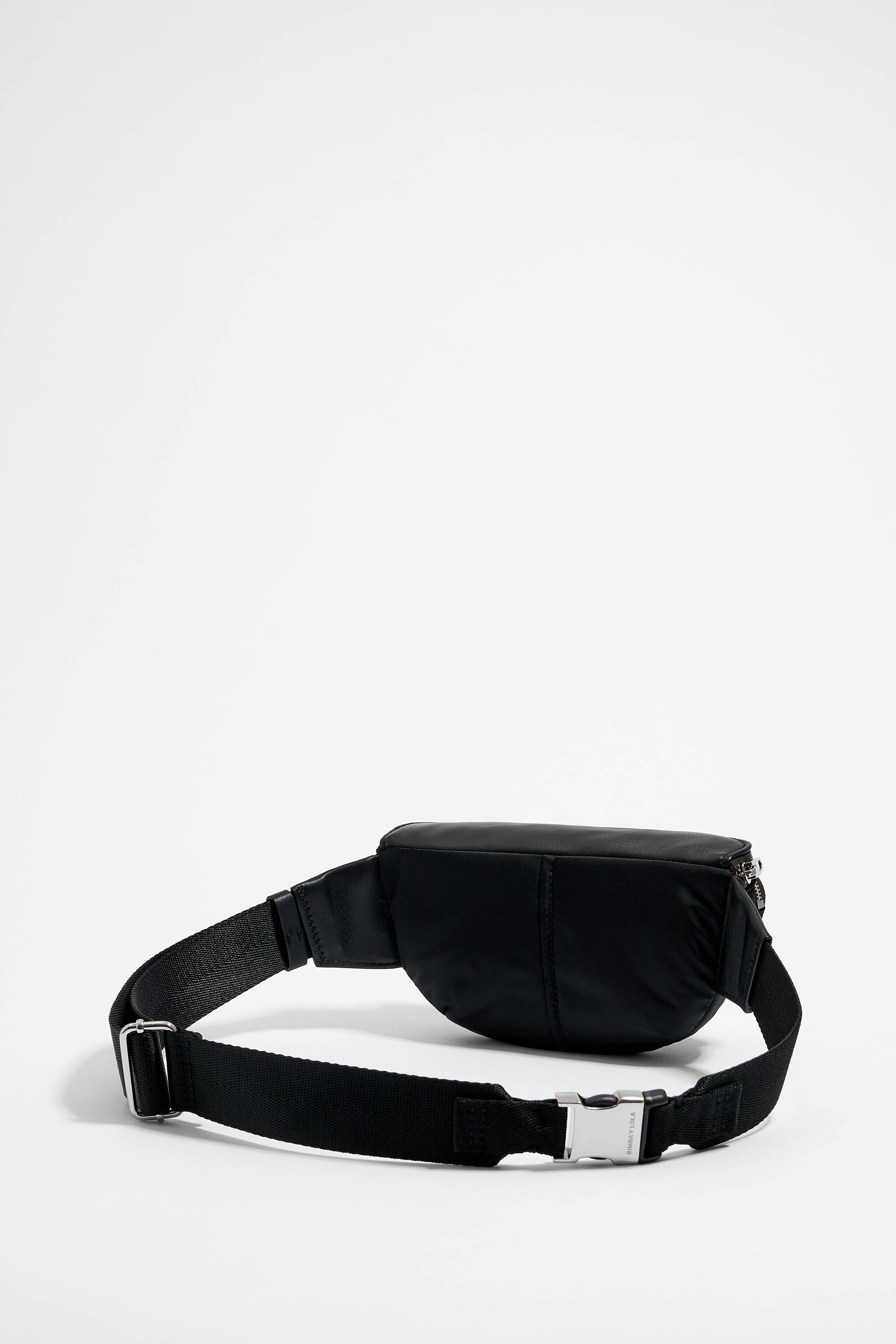Mini black leather Pocket bumbag