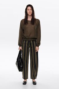 BARREL - Pantal&oacute;n denim rayas caqui