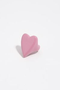 Anillo coraz&oacute;n lacado rosa