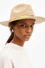 Light raffia hat with strands Light raffia hat with strands