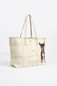 Bolsa shopper grande Tart&aacute;n marfil