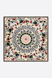 Taupe kaleidoscopic flowers scarf Taupe kaleidoscopic flowers scarf