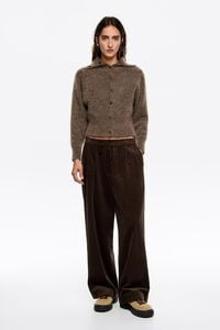 Dark brown corduroy jogger trousers