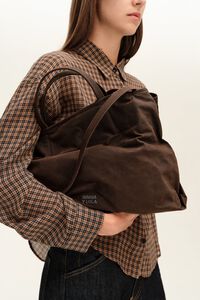 Bolsa shopper grande encerada caf&eacute; oscuro