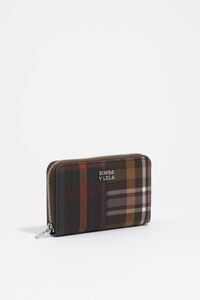 Medium coated chocolate green tartan wallet