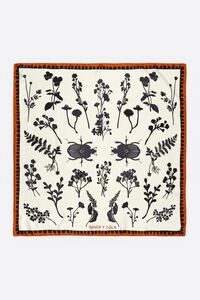 Off-white beetles and flowers silhouettes scarf