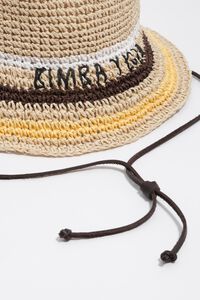 Gorro efecto rafia con franjas multicolor