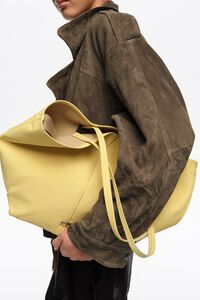 Large banana gabardine shopper bag