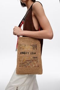 Small natural paper shoulder bag
