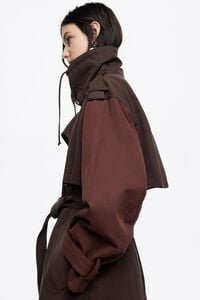 Gabardina maxi bicolor burdeos