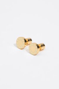 Ivory enamel logo earrings