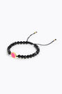 Black crystals bracelet pink piece Black crystals bracelet pink piece