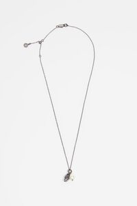 Collar caracola y perla plateado envejecido